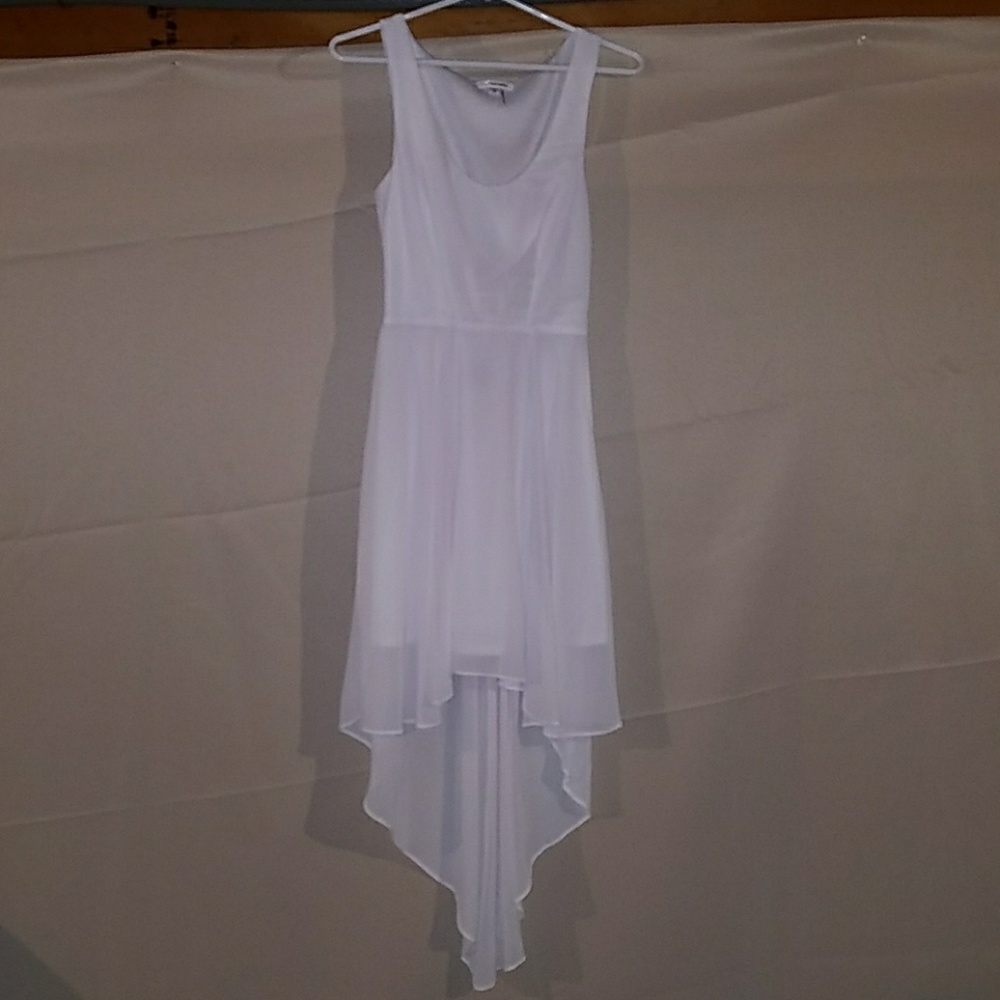 White hi lo dress